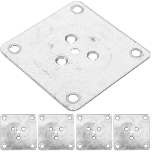 Alipis 5 Stück Möbelbein Montageplatten aus Eisen 7X7cm 15mm mit Vorgebohrten Löchern zur Stabilen Befestigung von Sofabeinen Stuhl und Tischbeinen Möbelverbinder für Heimwerker