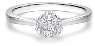 ANAZOZ Bague Lab-Grown Diamant Marquise Platine Femme, Anneau 60, Bague de Fiançailles Or Véritable Personnalisé