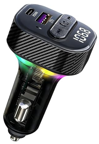 Car Bluetooth Transmitter,Bluetooth 5.3 FM Transmitter for Car Fast Charger[PD 30w/QC 3.0] & Hands-Free Calling FM Transmitter Bluetooth Car for Phone