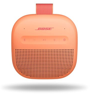 Bose SoundLink Micro Tragbarer Lautsprecher (2. Gen.), kabelloser Außen-Lautsprecher mit bis zu 12 Stunden Akkulaufzeit, wasserdicht und staubdicht, Pfirsichfarbener Sonnenuntergang