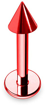 Monster Piercing Buntes rotes Neon eloxiert 16 Gauge Lip Labret mit Kegel Tragus Schmuck