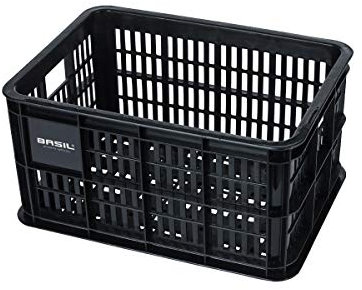 Basil Fahrradkiste für den Vorderradgepäckträger Crate S, Black, 40 cm x 29 cm x 21 cm, 25 Liter, 21055