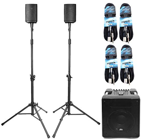 Vyrve MIZAR Kompakt-PA-System Set + keepdrum 4x XLR-Klinkenkabel 10m