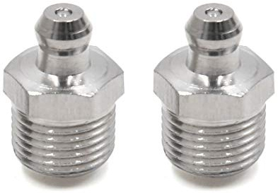 sourcing map 2pcs M12 x 1 Stainless Steel Car Straight Grease Nipple Fitting