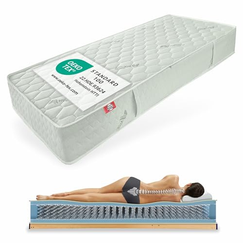 Matratzen Perfekt Federkernmatratze Smaragd Extra, 100 x 200 cm – bandscheibengerechte Matratze mit Bonellfederkern und Aloe Vera veredeltem Bezug, Härtegrad H5, Höhe 27 cm