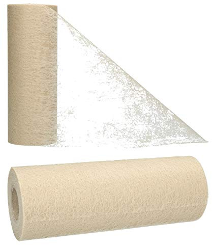 AmaCasa Tischläufer Beige (15 cm x 20 m) – Hochwertiges Vliesband für stilvolle Tischdekoration bei Hochzeiten, Geburtstagen & besonderen Anlässen