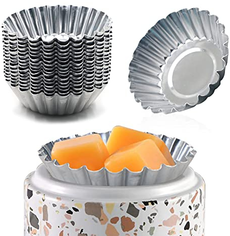 Modixun Aluminum Alloy Heat Faster Wax Melt Warmer Liners, Sturdy Reusable Liner Tray, Leakproof Cups for Scented Wax, Electric Candle Warmer, 16Pcs