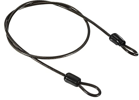 PATIKIL Security Steel Cable 2.5mm x 0.5m/1.64ft Coated Luggage Lock Wire Rope with Double Loop Black