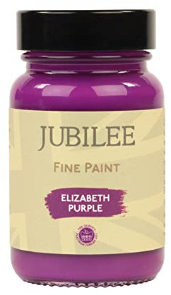 Guild Lane Jubilee Furniture Paint – Upcycle & Transform Wood, Metal & Glass – Soft Sheen Finish for Indoor & Outdoor – Durable & Easy to Apply Multi-Surface Paint (Elizabeth Purple, 60ml)