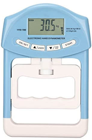 Dinamómetro de Mano Electrónico, Probador de Fuerza de Agarre de Precisión Pantalla LCD Dinamómetro de Fuerza de Agarre de Mano Digital Ajustable para Deportes en Casa