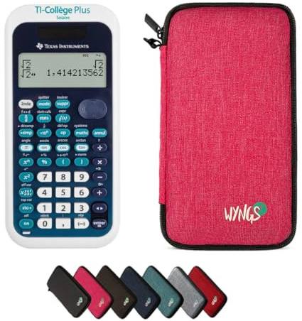 TEXAS INSTRUMENTS CALCUSO Pack économique: TI Collége Plus Solaire Calculatrice Scientifique + étui de Protection WYNGS Rose + étendue de CALCUSO