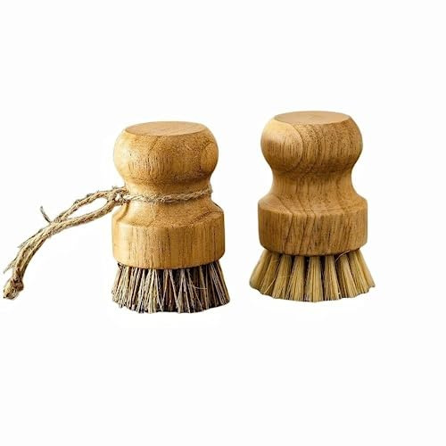 Lajiakoy Brosse en Bois, Brosse pour Casseroles et Évier (2 Pièces)