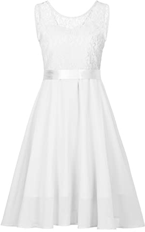 Cocktailkleid Damen Brautjungfernkleider Knielang A Linie Hochzeit Festliche Kleid Vorne Kurz Hinten Lang Abendkleid ärmellos Chiffonkleid Damen Elegant Sommerkleid Spitzenkleid Ballkleider