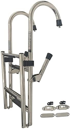 Badeleiter Boot Poolleiter Teleskop-Bootsleiter Aus Edelstahl 304 For Sicheres Anlegen, 4/5/6 Stufen, Zusammenklappbare Marine-Yacht-Boarding-Leiter Mit Armlehnen, Tragfähigkeit 200 Kg/440 Lbs ( Size