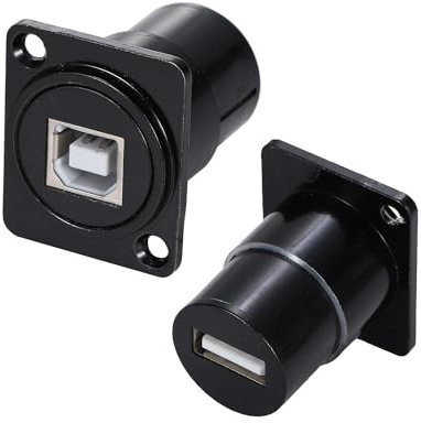 PENGLIN 2PCS USB B zu USB 2.0 D-Type Durchgangsbuchse Einbaubuchse, USB Panel Mount Adapter Buchse to Buchse für Drucker und Scanner