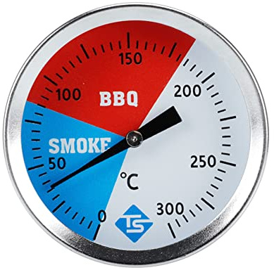 Mekanisk kökstermometer | Matlagningstermometer i rostfritt stål – rostfritt stål röktmometer upp till 300 °C för alla grillar röker och grillvagnar analoga grilltillbehör