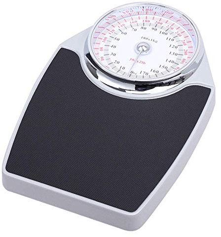 Analoge Personenwaage, mechanische Personenwaage, analoge Personenwaage aus Metall mit großem Zifferblatt, leicht ablesbar, stabile Basis, genaue Messungen bis zu 180 kg, batterielose Digitalwaage