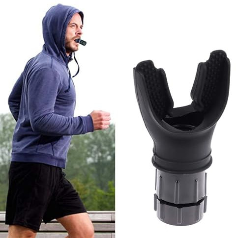 LONGHAO Atemtrainer für die Lunge,Sport Atemtrainer,Atemtrainer Lungentrainer,Lung Trainer Sport Tragbares,Werkzeug Zur Verbesserung Der Lungenkapazität,Ausdauertraining,Atem Fitness (Schwarz)