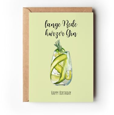 Paperlane by Essi 5er Set Postkarten Drinks (5er Postkarten, Drinks) (Gin Klappkarte)