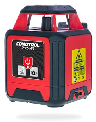 CONDTROL - Láser Rotativo ROTO HR Rojo - Alcance de Nivel con Célula 500m - Punto de Plomada Láser Rojo - Bluetooth - Garantía 2+1 Años - Se entrega con Accesorios