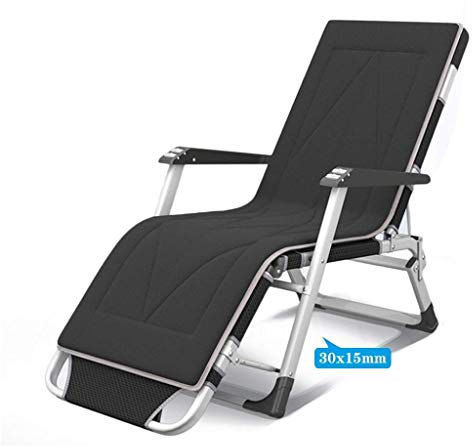 Robuster, Faltbarer Zero-Gravity-Loungesessel, Liegestühle im Freien für Terrasse, Pool, Deck, Balkon, Strand, Rasenmöbel, Schwarz (Farbe: Schwarz)