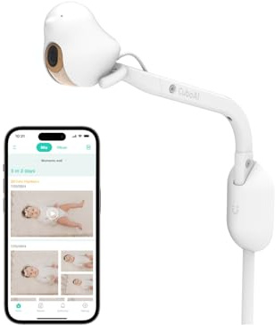 CüboAi CuboAi New Model Smart Baby Monitor 3: Sleep Safety Alerts for Covered Face Rollover, 2.5K QHD Night Vision WiFi Camera, 2-Way Audio, Humidity Sensor, Lullabies. App Control (Wall Mount Set)