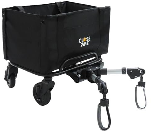 CLOSE2ME PetRider Kinderwagenanhänger mit Lastenbox für Haustier und/oder Einkäufe bis 25 kg