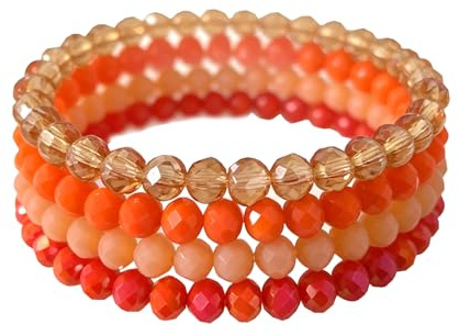 Uwiyo Damen Kristall Perlen Armband, Boho Mehrschichtiges Steine Armbänder Bohemian Kristall Perlen Armband Modeschmuck für Damen Mädchen Freundin