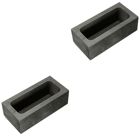 VILLCASE 2 Stk Veredelung Von Schrott Goldguss Barren Graphitformen Zum Gießen Graphitbarrenform Kombiform Für Münzen Nichteisenmetallform Gießform Schmelzen Black