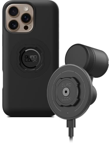 QUAD LOCK Lüftung Handyhalterung fürs Auto mit MAG-Kabelloser Ladekopf V2 und MAG-Hülle für iPhone 16 Pro Max