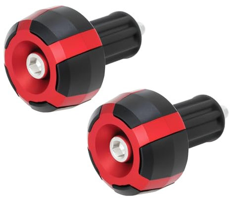 Be In Your Mind Coppia Di Estremità Manubrio Per Moto E Scooter In Alluminio Da 7/8 Pollici 22 Mm Pesi Manubrio CNC Smorzatori Di Vibrazioni Per Camera D'aria Da 17,5 Mm Bicolore Nero E Rosso