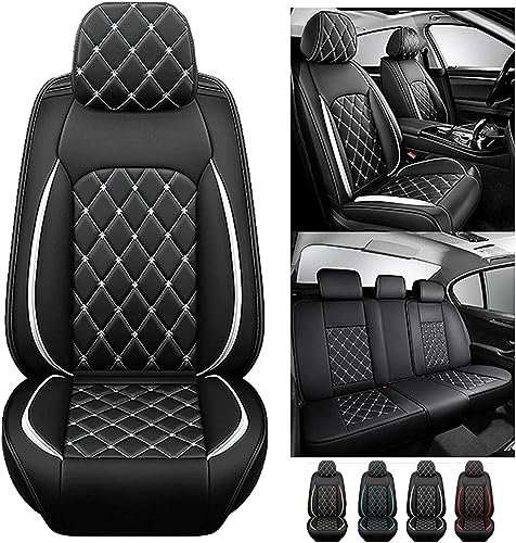WNFVYP Auto Sitzbezüge für Ford Fiesta’09 MK7 2011 2012-2017,Atmungsaktiv VerschleißFest Autositzschoner Schonbezüge,Allwetter Premium Sitzbezüge,Einfache Installation,A/Blackwhite