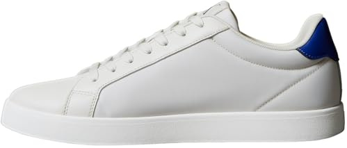 Calvin Klein Sneaker con Suela Cupsole Hombre con Logotipo, Multicolor (Lily White/Purple Blue), 42