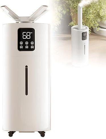 Air Humidifier, 25L Industrial Humidifier with Remote Control & Four-Jet Nozzle, 2000ML/H Humidifier for Bedroom with LED Touch Screen & 12h Timer, for Home Mall Area 250㎡