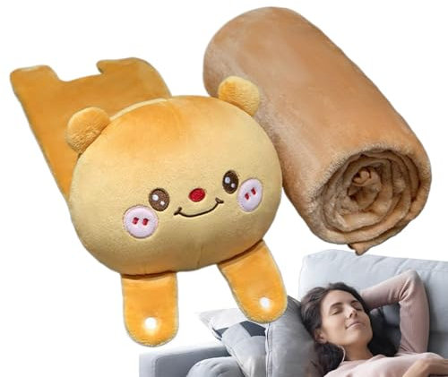 Capibara Nickerchendecke, weiche Plüschdecke, niedliche Reisedecke, Bürodecke für Kinder, ultraleicht, ultraleicht, aufrollbar, multifunktional, Nickerchen für die Schule