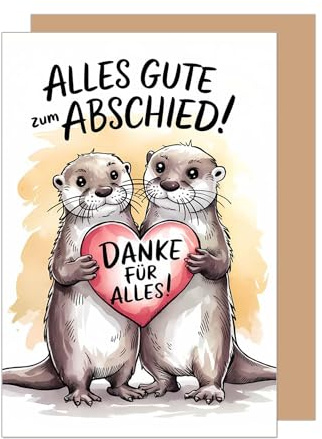 Edition Seidel Premium Glückwunschkarte zum Abschied mit Umschlag. Abschiedskarte mit Spruch Grußkarte Karte Ruhestand Jobwechsel Mann Frau Kollege Kollegin Freunde Otter (AS154 SW025)