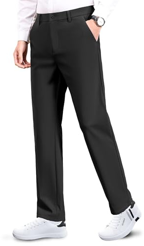SAFORT Anzughose Herren Slim Fit Herren Chino Hose Classic Business Hose Herren Stretch Stoffhose Dress Hose mit 4 Taschen Büro Causal Freizeit, Schwarz, 91cm