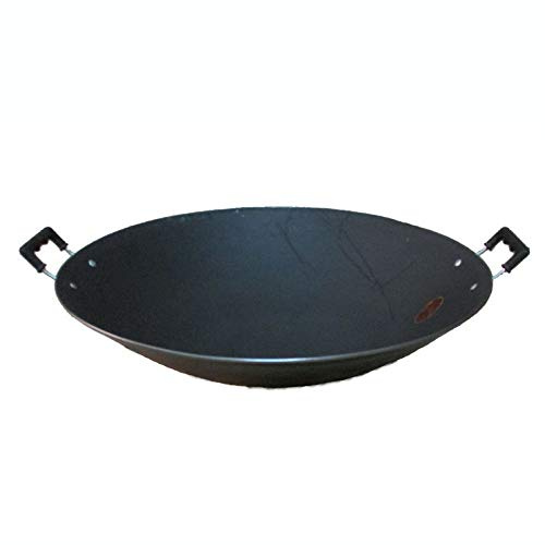 JYBNBBE Sartén Wok de Hierro Fundido, Antigua Sartén de Hierro Fundido sin Revestimiento para Uso Doméstico, Wok Grande, 46 cm