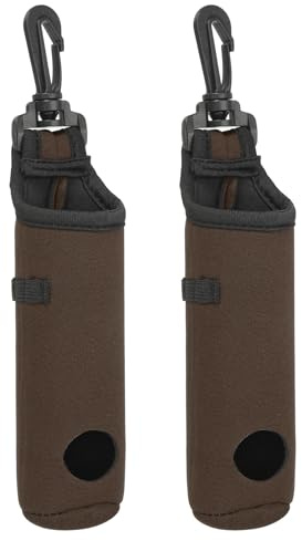 PATIKIL Golf Ball Carry Bag 2 Stück Golf Tee Holder Tasche Tragbarer Neopren Golf Ball Halter Mit Clip Für Männer Und Frauen Aufbewahrung Geschenke Braun