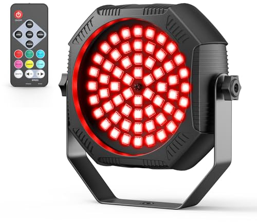 30W Mini RGBW 60 LED Par faro batteria con telecomando ricaricabile luce de palcoscenico stroboscopica con Modalità Suono/Auto illuminazione luce da discoteca per festa DJ compleanno camera