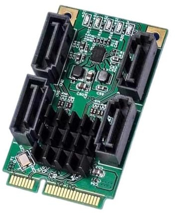 MiniPCIe auf SATA3.0 Controller-Karte, 4 unabhängige Anschlüsse, AHCI-kompatibel für Laptop-Upgrades, Hot-Plugs, SATA-Festplattenadapter