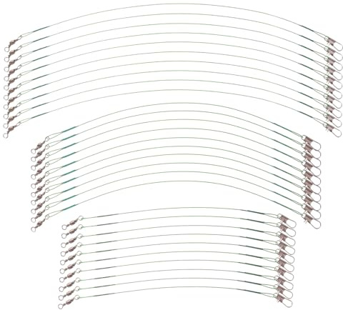 SUPVOX 60 Piezas Aparejos De Pesca con Señuelos Línea De Pesca De Acero Resistente Mordidas Alambre De Steel para Peces Agua Dulce y Salada Aparejos De Líder De Alambre para Carpas y