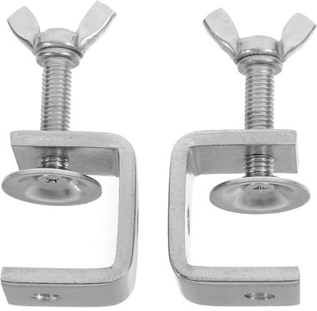 Sosoport 2pcs Mini Stainless Steel Heavy Duty C-Clamps Woodworking Clamps 0-25mm Capacity Metal U-Shaped Clamp Set 30mm Opening for DIY Projects and Woodwork