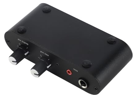 Jeffergarden Piccolo Preamplificatore Stereo, Mini Preamplificatore Stereo da 6,5 ​​mm, Amplificatore per Cuffie, Fonografico, Doppio Amplificatore Operazionale