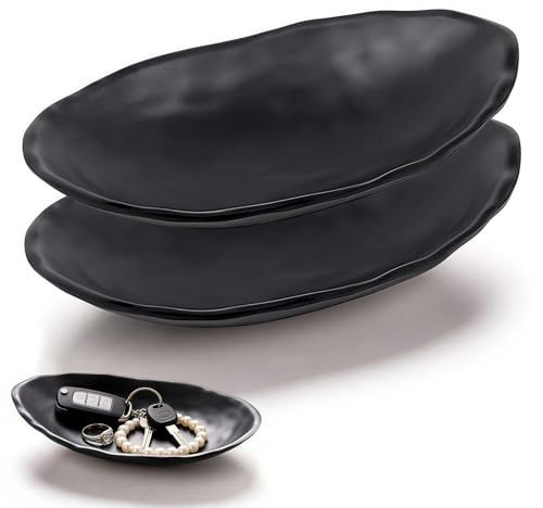 ZDBFu 2 Stück Schlüsselschale, Oval Schlüsselschale, OrganizerSchmuckaufbewahrung, DekorativTablett, Eingangsbereich SchaleTablett Dekoschale für MünzenSchlüsselUhren Armband