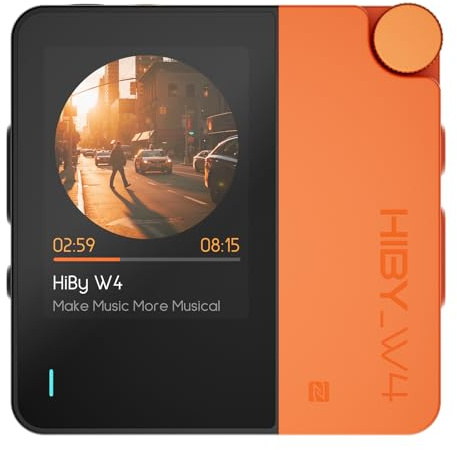 HiBy W4 Bluetooth Headphone Amplifier USB DAC, BT 5.4 & NFC, aptX Lossless LDAC, Dual DAC, DSD512 PCM 768kHz, 2-Inch Touch Screen, cVc Mic, 3.5mm & 4.4mm Balanced Output