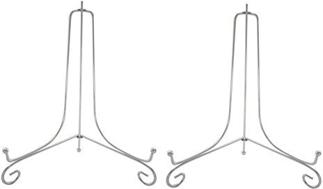 Tincogo 12 Pollici Argento Ferro Supporto Cavalletto Decorativo per foto, piatti, cornici, libri di cucina, piatti decorativi, tablet e arte, argento 2 Pezzi