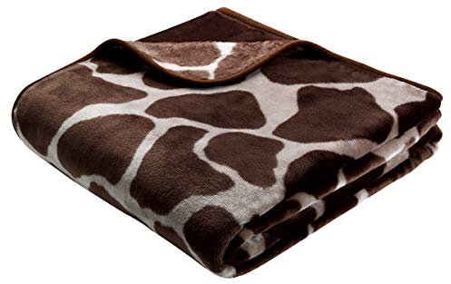 Traumschloss Deluxe Design Kuscheldecke | Wohndecke | komfortable Sondergröße| Samtoberfläche | 150x220 cm | Giraffe