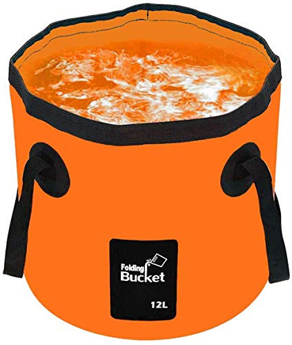Vionnppt folding bucket, outdoor folding bowl, washing bowl, camping fishing, party garden, can be used as a foldable washing bowl, water canister or folding sink, 20 litres, Orange