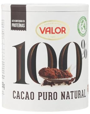 Valor - Cacao puro natural 100% soluble en polvo. Sin Azúcares Añadidos. Sin glúten. Intenso sabor y aroma. 100% Natural. Solo un ingrediente - 250 Gramos